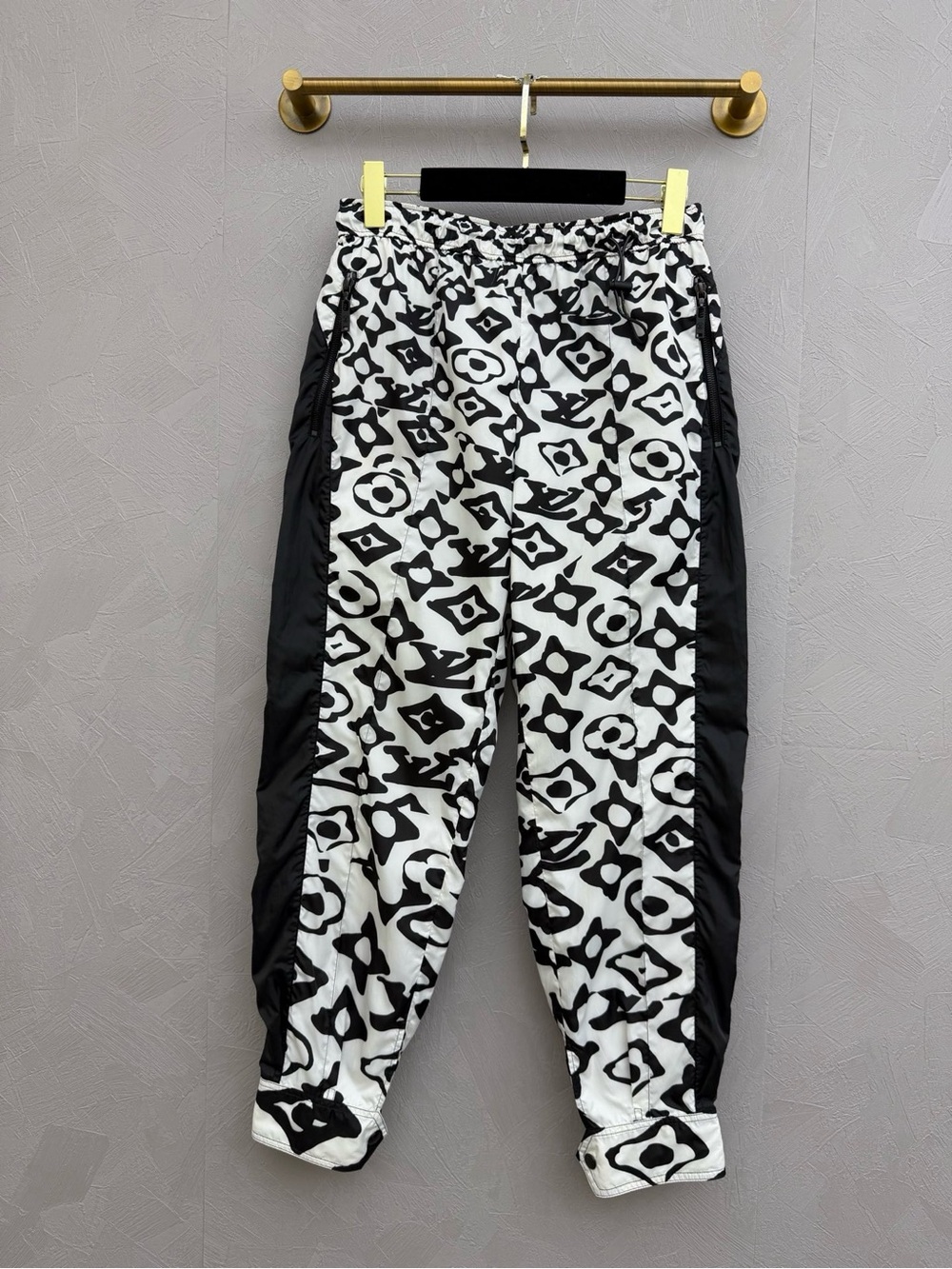 Louis Vuitton Black and White Camouflage Print Drawstring Shorts